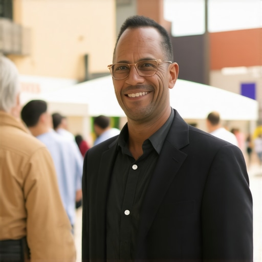 Minneapolis neighborhood event with local business owner interacting with residents