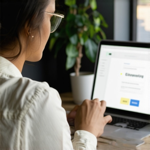 Business owner working on Google My Business profile on laptop in Minneapolis