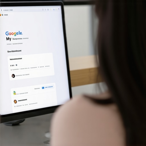 Business owner editing Google My Business profile on desktop