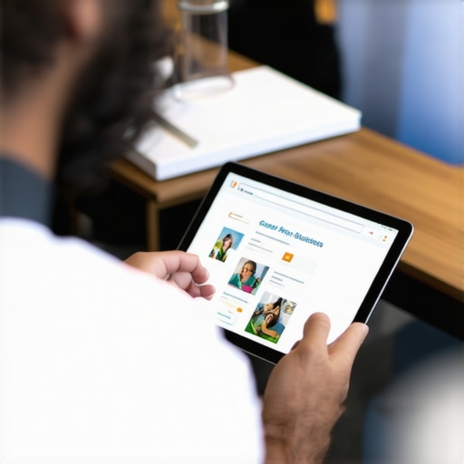 Business owner updating Google My Business listing on tablet