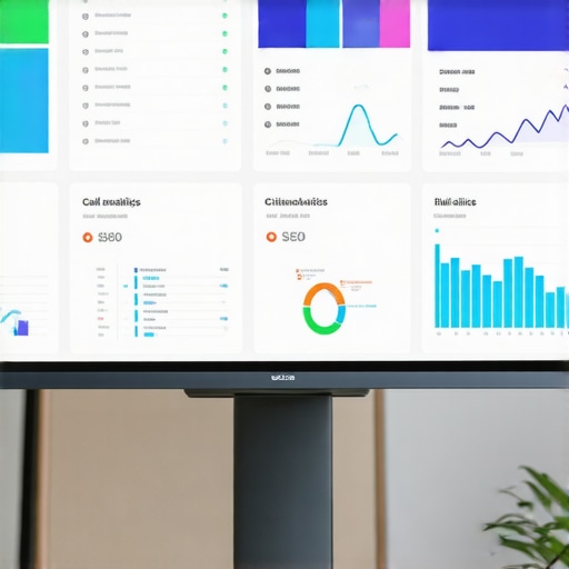 Dashboard with Local SEO Metrics Person analyzing local SEO and call tracking data on a modern digital dashboard.